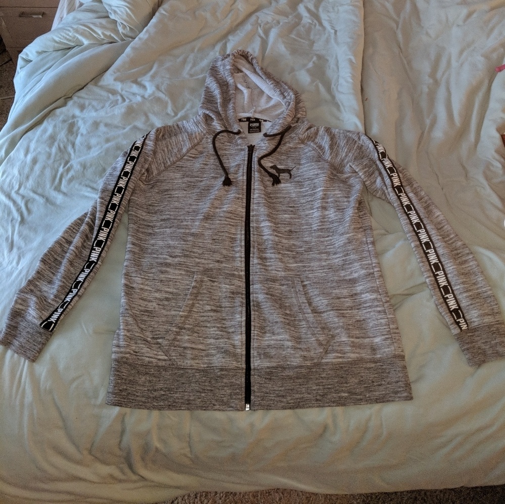 Victoria secret Pink gray zip up hoodie